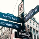 Road Signs on Pillar in Downtown