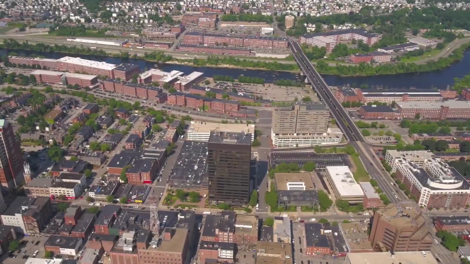 Bird view of Manchester, New Hampshire