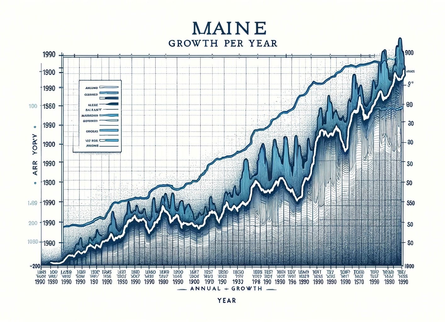 The inscription Maine next to the graph