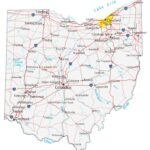 Map of the state of Ohio with cities on them