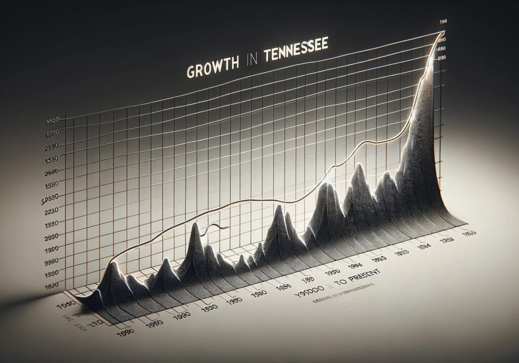 The inscription Growth in Tennessee is next to the graph